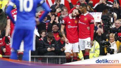 Marcus Rashford - Bruno Fernandes - Liga Inggris - Bruno Manjakan Rashford - sport.detik.com - Manchester -  Leicester
