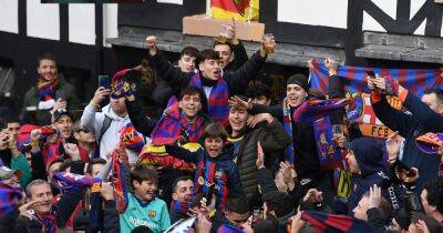Anthony Martial - Harry Maguire - Marcel Sabitzer - Hundreds of Barcelona fans flood the streets of Manchester ahead of mouth-watering United tie - manchestereveningnews.co.uk - Manchester - Spain - county Scott