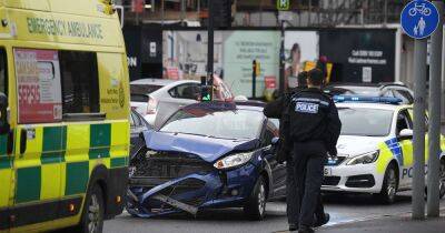 Two women treated by paramedics after crash on busy city centre road