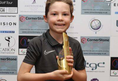 Elijah Gibbons of Prince's Golf Club wins in under-7 category at the 2023 World Junior Golf Championship in Portugal