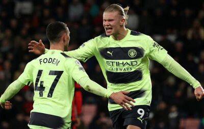 Sergio Aguero - Kevin De-Bruyne - Julian Alvarez - Phil Foden - Chris Mepham - Haaland sets Man City record as champions crush Bournemouth - beinsports.com - Manchester - Norway -  But - county Forest -  Man
