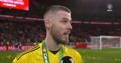 David de Gea reacts to breaking Manchester United record in Carabao Cup win