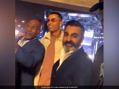 Watch: Cristiano Ronaldo Meets Legendary Boxer Mike Tyson During Tommy Fury vs Jake Paul Fight