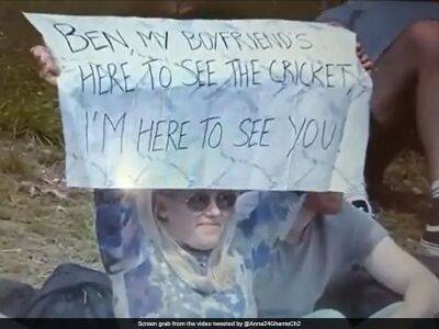 Harry Brook - Stephen Fleming - Watch: Woman's Photo With 'Ben, I'm Here To See You' Placard Goes Viral During New Zealand vs England Test - sports.ndtv.com - New Zealand -  Wellington - county Kane