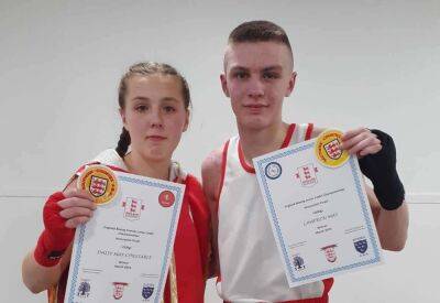 Daisy Constable and Cameron May of Westree ABC in Maidstone win Southern Counties cadet titles