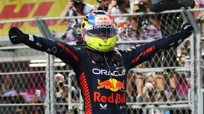 Sergio Perez wins in Saudi Arabia as Max Verstappen storms up to second