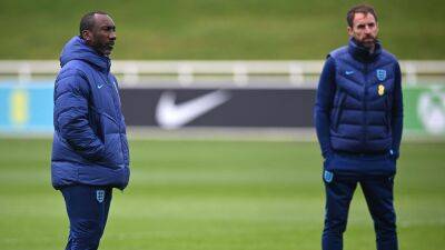 Jimmy Floyd Hasselbaink joins Gareth Southgate and England coaching team ahead of Euro 2024 qualifying matches