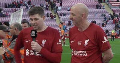 Steven Gerrard in cheeky Celtic fan dig as former Rangers boss says THAT Liverpool celebration had to happen