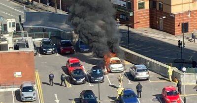 Fire crews evacuate Cardiff shopping centre after car blaze