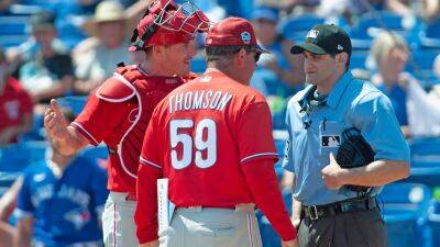 Cliff Welch - Philadelphia Phillies - Rob Thomson - Phillies' JT Realmuto ejected from spring training game in bizarre sequences with umpire - foxnews.com - Florida -  Detroit
