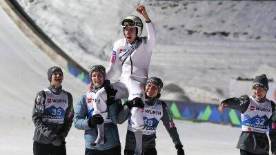 Timi Zajc wins Slovenia's first large hill world title since Franci Petek in 1991