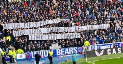 Rangers fans unveil banner demanding 'change' as they tell board 'you took your eye off the ball'
