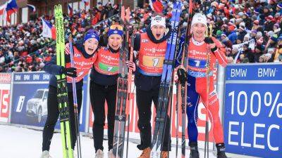 Lou Jeanmonnot, Caroline Colombo, Eric Perrot and Fabien Claude secure mixed relay World Cup title for France