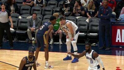 Mavs' Luka Doncic (thigh) to have MRI after early exit vs. Pels