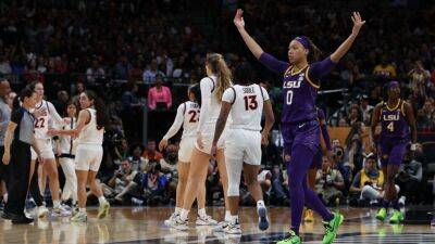 Kim Mulkey - Angel Reese - March Madness 2023 - Big numbers and Twitter reactions from LSU's Final Four win - espn.com - Georgia -  Virginia - state Arizona - state Tennessee - county Dallas - county Mcdonald