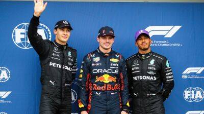 Max Verstappen takes Australian Grand Prix pole position from George Russell and Lewis Hamilton as Sergio Perez crashes