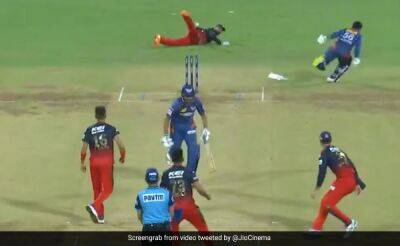 Ravi Bishnoi - Harshal Patel - Du Plessis - Dinesh Karthik - Watch: Dinesh Karthik Fumbles, Misses Run-Out As LSG Claim Thrilling 1-wicket Win Over RCB - sports.ndtv.com - India -  Bangalore