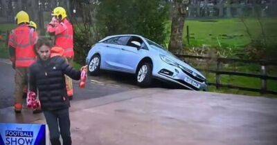 'Chaos' outside Manchester United's Carrington training ground after car rolls into ditch
