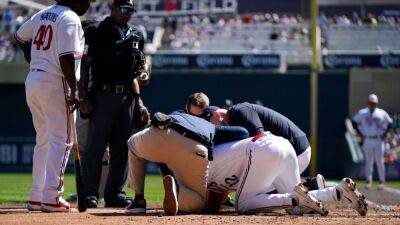 Twins' Kyle Farmer exits after HBP to face on 92 mph fastball