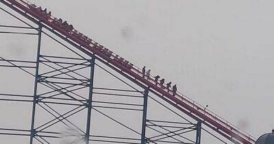 Blackpool Pleasure Beach visitors walk down rollercoaster after Big One stops mid-ride