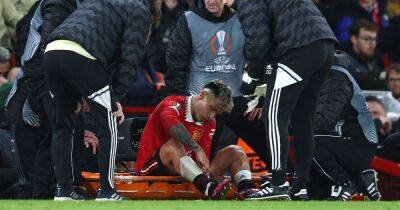Lisandro Martinez carried off pitch in huge Manchester United injury concern vs Sevilla