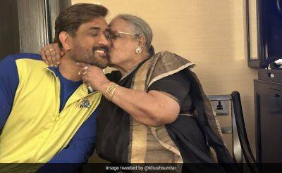 "At A Loss For Words:" MS Dhoni Has A Special Meeting With Khushbu Sundar's Mother-in-Law. See Pics