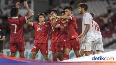 Gol Beckham Bawa Timnas Indonesia U-22 Ungguli Lebanon di Babak I