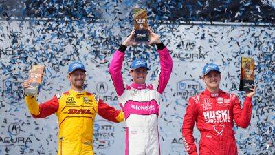 Kyle Kirkwood picks up first IndyCar win after sitting on pole at Long Beach