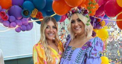Gogglebox star Ellie Warner shows blooming bump as she stuns in floral alongside sister Izzi at her baby shower