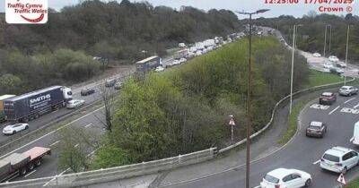 M4 crash that closed two lanes saw vehicle leave road onto embankment - walesonline.co.uk