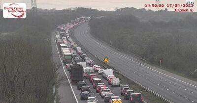Major M4 queues at Bridgend with motorway shut one way – live updates