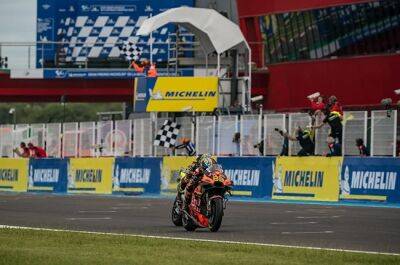 Brad Binder falls on first lap to finish last in the rain as Bezzecchi claims maiden MotoGP win
