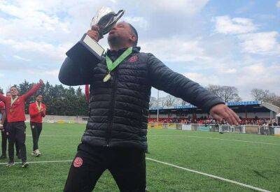 Chatham Town chairman-manager Kevin Hake another step closer to his ultimate Football League goal after winning the Isthmian South East title