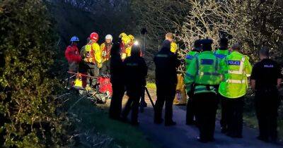 Man rushed to hospital after being rescued from bottom of ravine