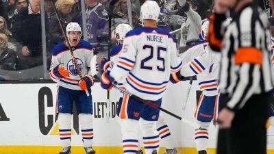 Ashley Landis - Leon Draisaitl - Evander Kane - Edmonton Oilers - Oilers storm back from 3-goal deficit to stun Kings, tie playoff series - foxnews.com - Los Angeles -  Los Angeles