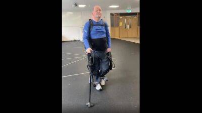 Attacked Irish Liverpool fan Seán Cox learning to walk with exoskeleton - rte.ie - Ireland -  Dublin