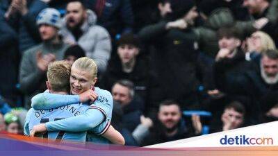 Kevin De-Bruyne - Pep Guardiola - Koneksi De Bruyne-Haaland Bikin Meriam London Mejan - sport.detik.com - Manchester