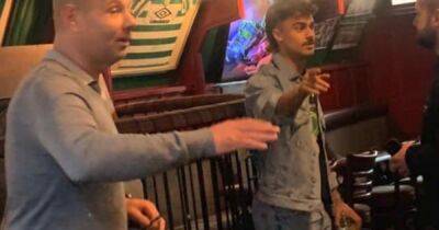 Jota pops into popular Celtic boozer as star chats with fans at Brazen Head in Glasgow's south side