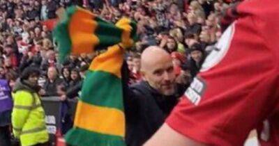 'He gets it' - Man United fans say same thing about Erik ten Hag reaction to anti-Glazers scarf