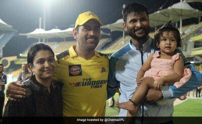 MS Dhoni Meets Krishnappa Gowtham's Family After CSK vs LSG's IPL 2023 Match. See Pics
