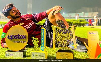 Shardul Thakur - After Decimating RCB, Shardul Thakur Poses With All 4 Trophies. Don't Miss KKR's Caption - sports.ndtv.com -  Kolkata -  Bangalore