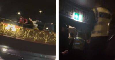 Moment women are dragged out of The Bodyguard musical in Manchester as riot police called in to stop audience singing