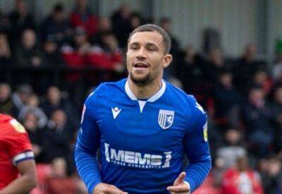 Cheye Alexander reacts to his penalty winner for Gillingham against Salford City