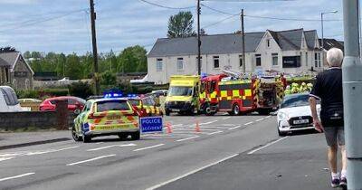 Gorseinon High Street was closed after a two-vehicle crash