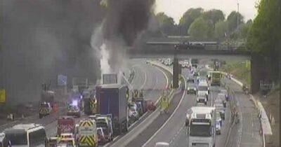 LIVE: Motorway shut after vehicle fire causes plumes of smoke to fill carriageway - latest updates