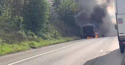 Rush hour chaos after huge lorry fire on M60 and crash on M602 - traffic updates
