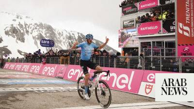 Novak Djokovic - Geraint Thomas - Primoz Roglic - Outsider Bais wins ‘boring’ Giro stage on snow-capped Apennine peak - arabnews.com - Manchester - Italy - Norway - Saudi Arabia