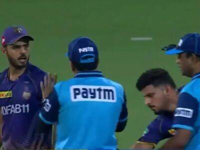 Nitish Rana - Watch: Nitish Rana Fumes At Umpires After KKR Receive Punishment For Slow Over Rate During CSK Match - sports.ndtv.com - county Kings -  Kolkata -  Chennai