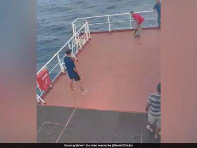 Ravi Shastri - Watch: Men Playing Cricket On Ship Find Genius Way To Stop Ball From Falling Into Sea - sports.ndtv.com - India
