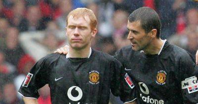 Paul Scholes' two-word response after Roy Keane snubbed him from dream Manchester United XI